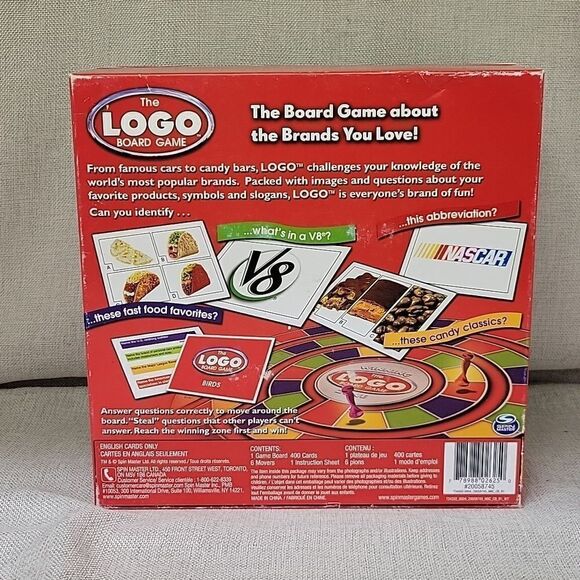 THE LOGO BOARD GAME   THE BRANDS YOU LOVE  SPINMASTER GAMES   Complete  ages 12+ - Picture 2 of 6
